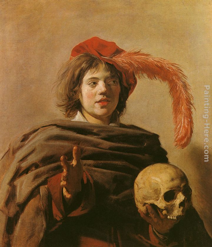 Boy with a Skull painting - Frans Hals Boy with a Skull art painting